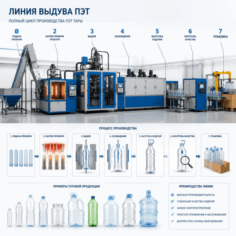 линия выдува пэт